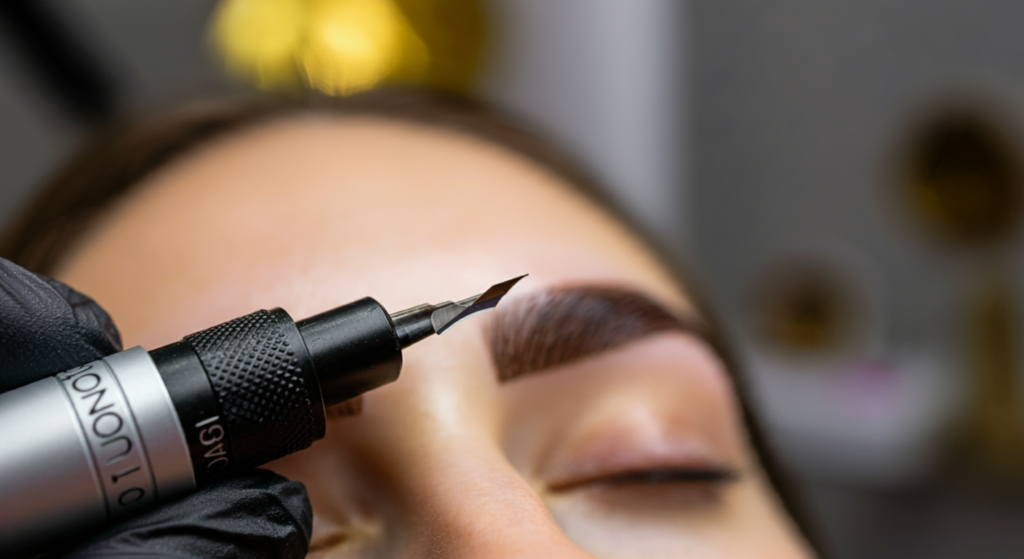 imagen mostrando un lapiz de microblading para micropigmentación de cejas